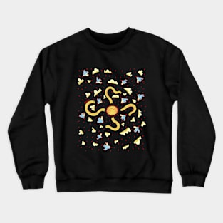 Derpy sun mandala with birds Crewneck Sweatshirt